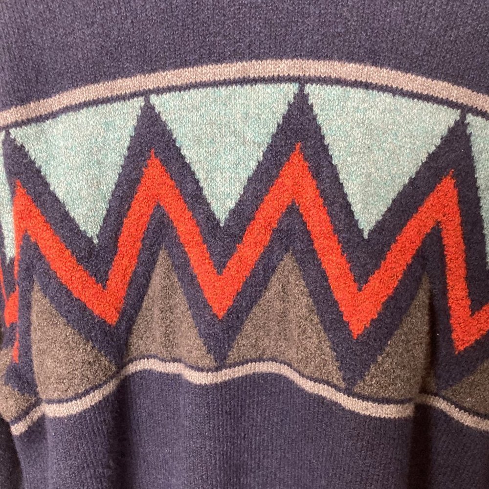 Goodfellow & Co Men Medium‎ Blue Orange Zig Zag Xavier Pullover Sweater Hoodie - Picture 3 of 8